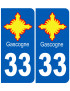 immatriculation Gascogne 33 Gironde - Sticker/autocollant