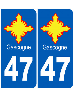 immatriculation Gascogne 47 Lot-et-Garonne - Sticker/autocollant