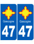 immatriculation Gascogne 47 Lot-et-Garonne - Sticker/autocollant
