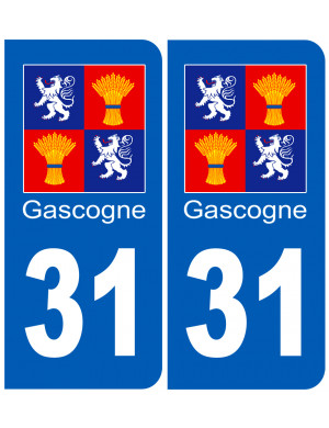 immatriculation Gascogne31 Haute-Garonne - Sticker/autocollant