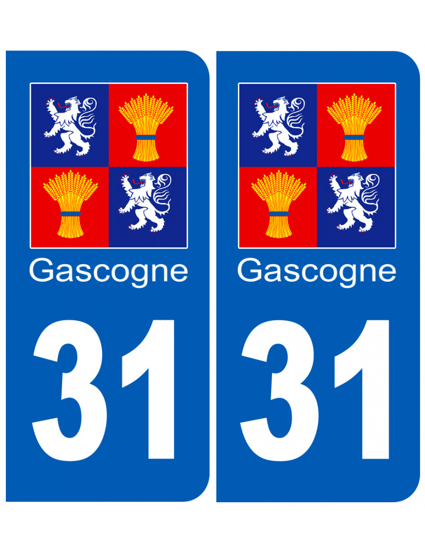immatriculation Gascogne31 Haute-Garonne - Sticker/autocollant