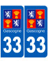 immatriculation Gascogne33 Gironde - Sticker/autocollant