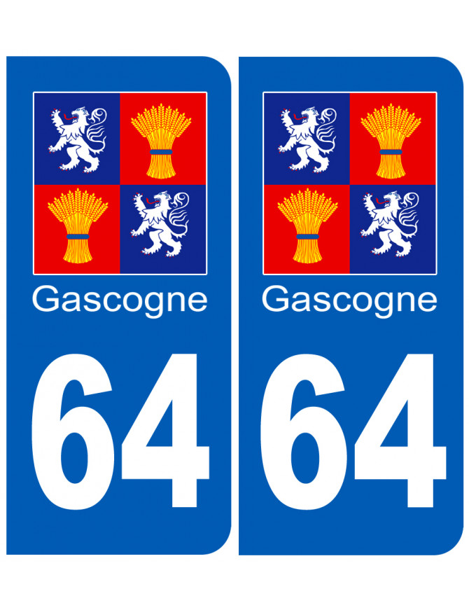 immatriculation Gascogne64 Pyrénées-Atlantiques - Sticker/autocollan