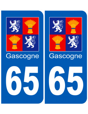 immatriculation Gascogne65 Hautes-Pyrénées - Sticker/autocollant