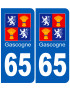 immatriculation Gascogne65 Hautes-Pyrénées - Sticker/autocollant