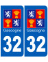 immatriculation Gascogne32 Gers - Sticker/autocollant