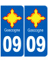 immatriculation Gascogne 09 Ariège - Sticker/autocollant