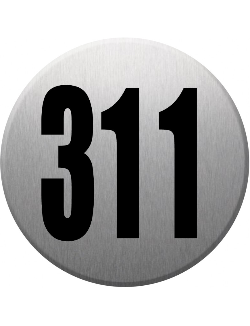 numéroderue311 - gris brossé 10x10cm - Sticker/autocollant numéroderue311 - gris brossé 10x10cm - Sticker/autocollant