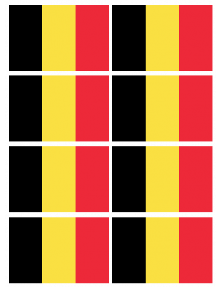 Drapeau Belgique - 8 stickers - 9.5 x 6.3 cm - Sticker/autocollant Drapeau Belgique - 8 stickers - 9.5 x 6.3 cm - Sticker/autocollant