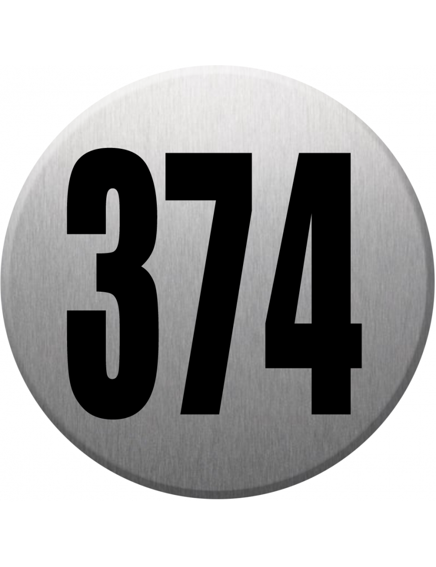 numéroderue374 - gris brossé 10x10cm - Sticker/autocollant numéroderue374 - gris brossé 10x10cm - Sticker/autocollant