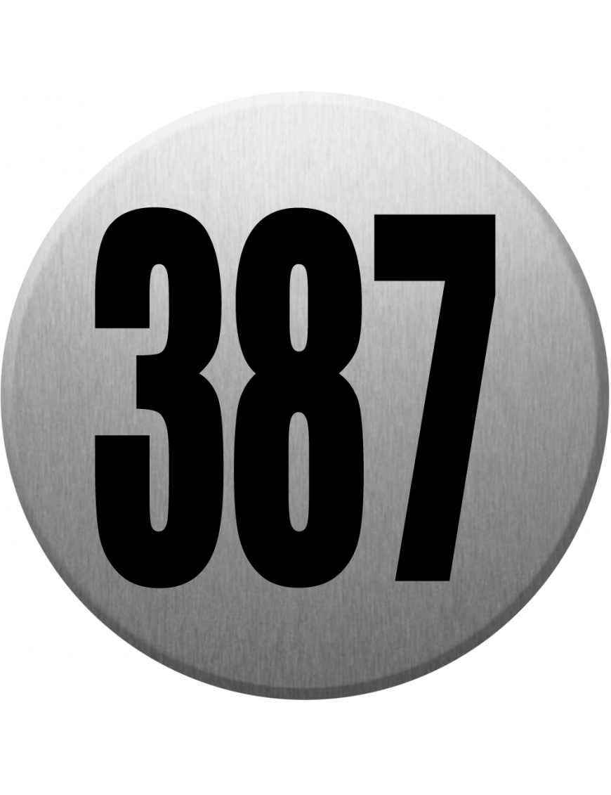numéroderue387 - gris brossé 10x10cm - Sticker/autocollant numéroderue387 - gris brossé 10x10cm - Sticker/autocollant