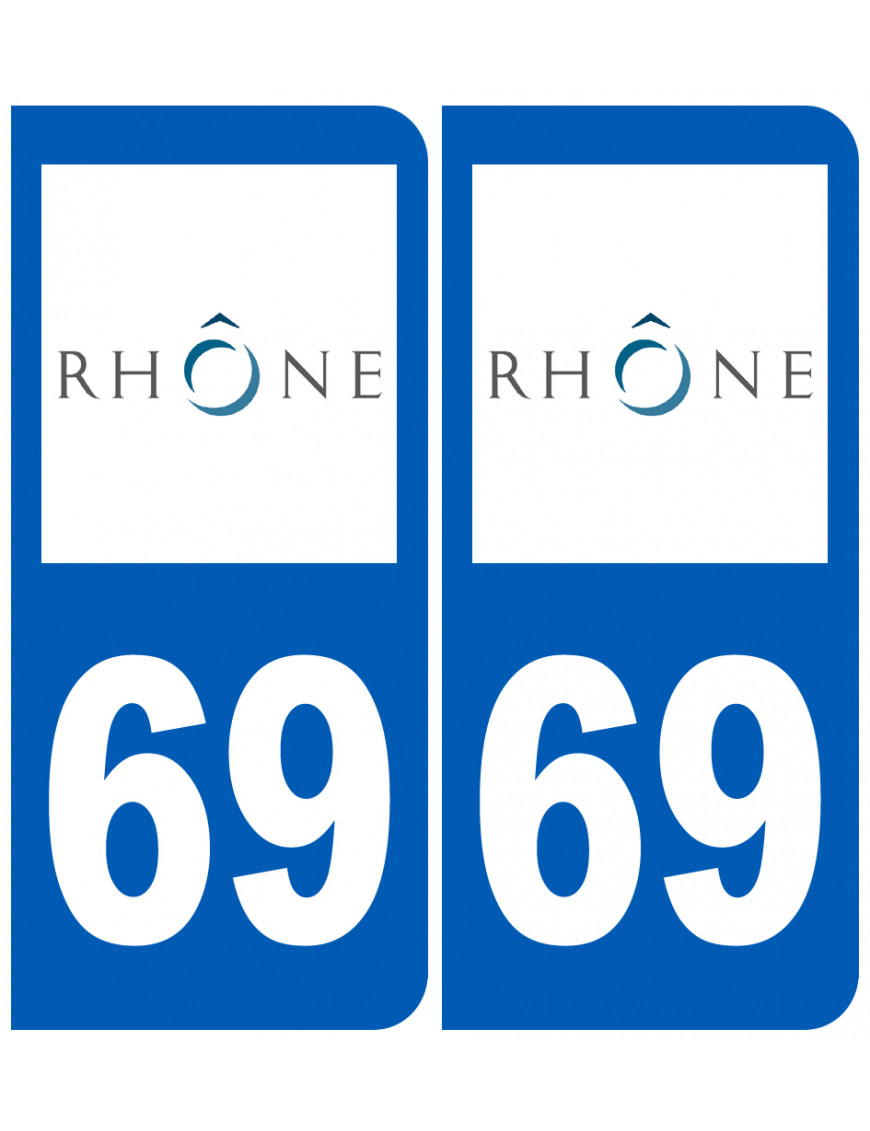 immatriculation 69 (Rhône) - Sticker/autocollant immatriculation 69 (Rhône) - Sticker/autocollant