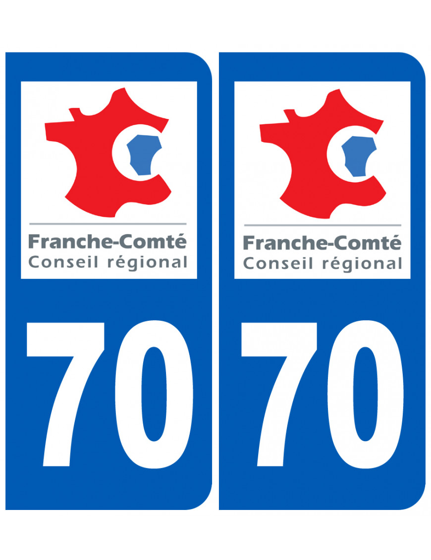 immatriculation 70 région - Sticker/autocollant immatriculation 70 région - Sticker/autocollant