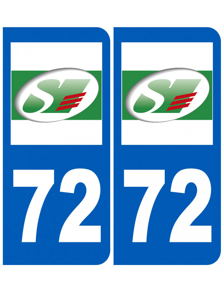 immatriculation 72 (Sarthe) - Sticker/autocollant immatriculation 72 (Sarthe) - Sticker/autocollant