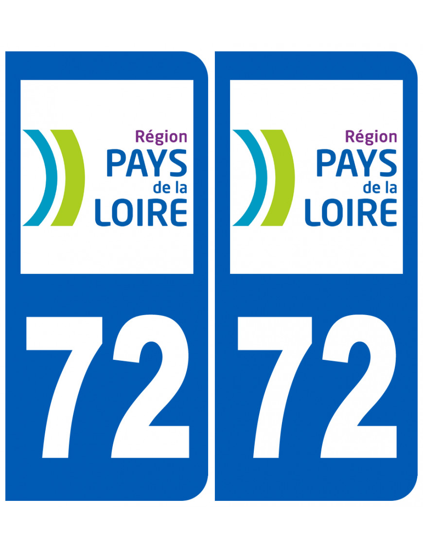 immatriculation 72 région - Sticker/autocollant immatriculation 72 région - Sticker/autocollant