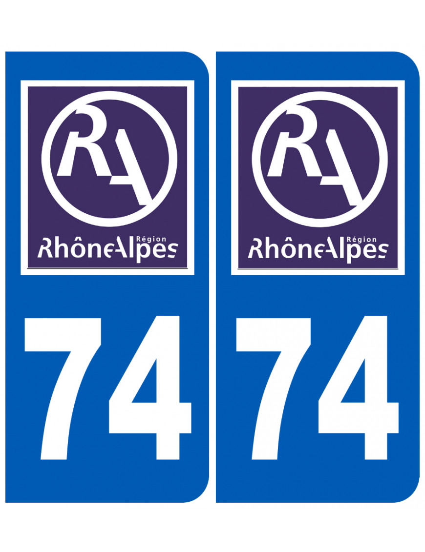 immatriculation 74 région - Sticker/autocollant immatriculation 74 région - Sticker/autocollant