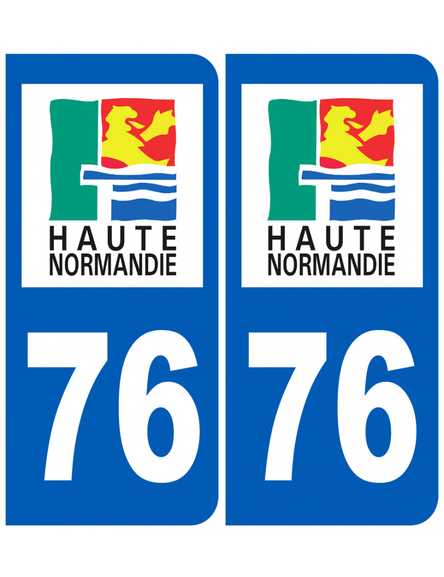 immatriculation 76 (région) - Sticker/autocollant immatriculation 76 (région) - Sticker/autocollant