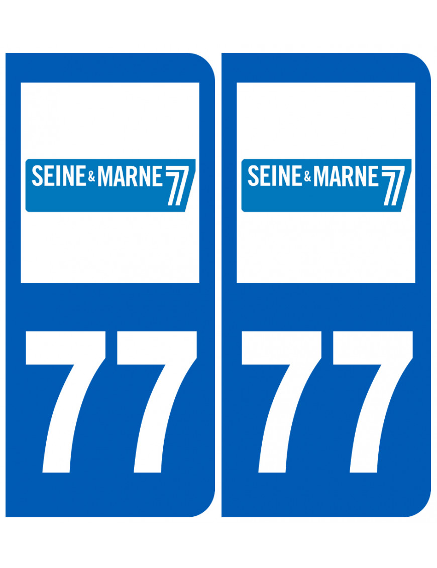 immatriculation 77 (Seine-et-Marne) - Sticker/autocollant immatriculation 77 (Seine-et-Marne) - Sticker/autocollant