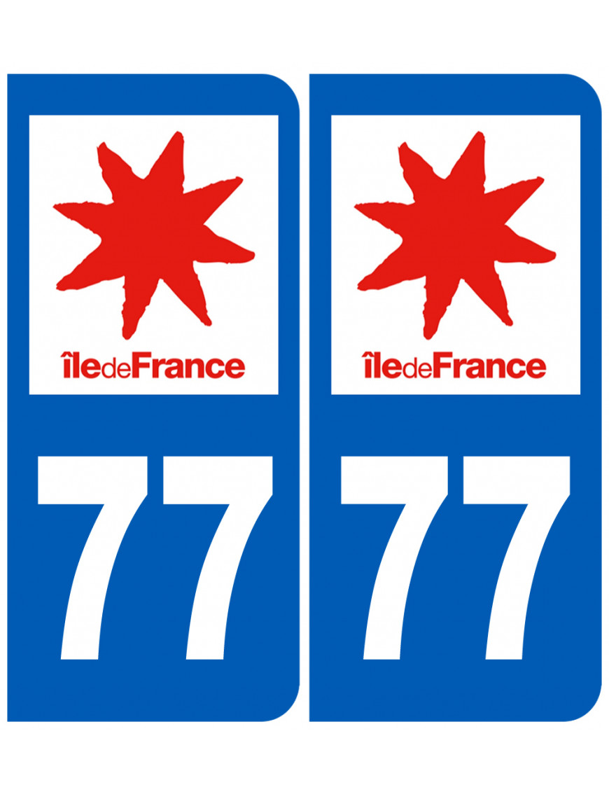 immatriculation 77 (région) - Sticker/autocollant immatriculation 77 (région) - Sticker/autocollant