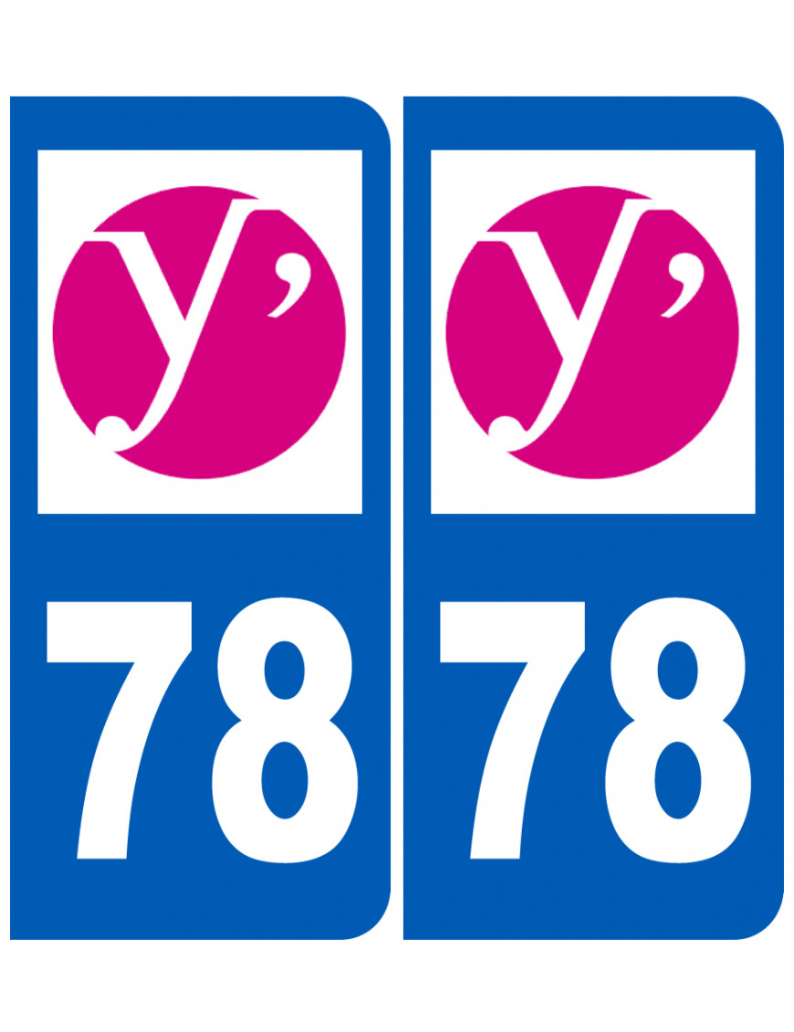 immatriculation 78 (Yvelines) - Sticker/autocollant immatriculation 78 (Yvelines) - Sticker/autocollant