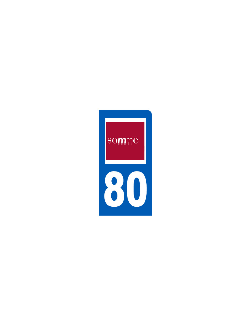 immatriculation motard 80 la Somme - Sticker/autocollant immatriculation motard 80 la Somme - Sticker/autocollant