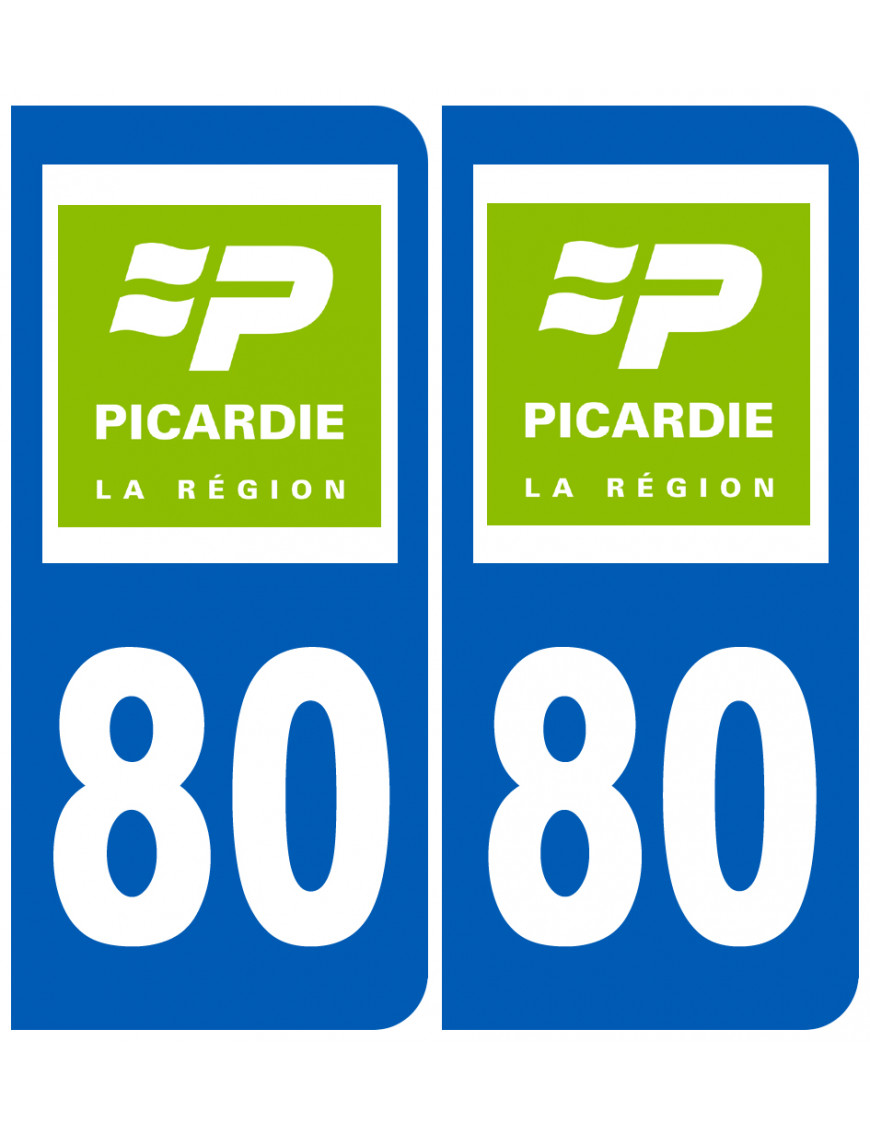 immatriculation 80 Picardie (région) - Sticker/autocollant immatriculation 80 Picardie (région) - Sticker/autocollant