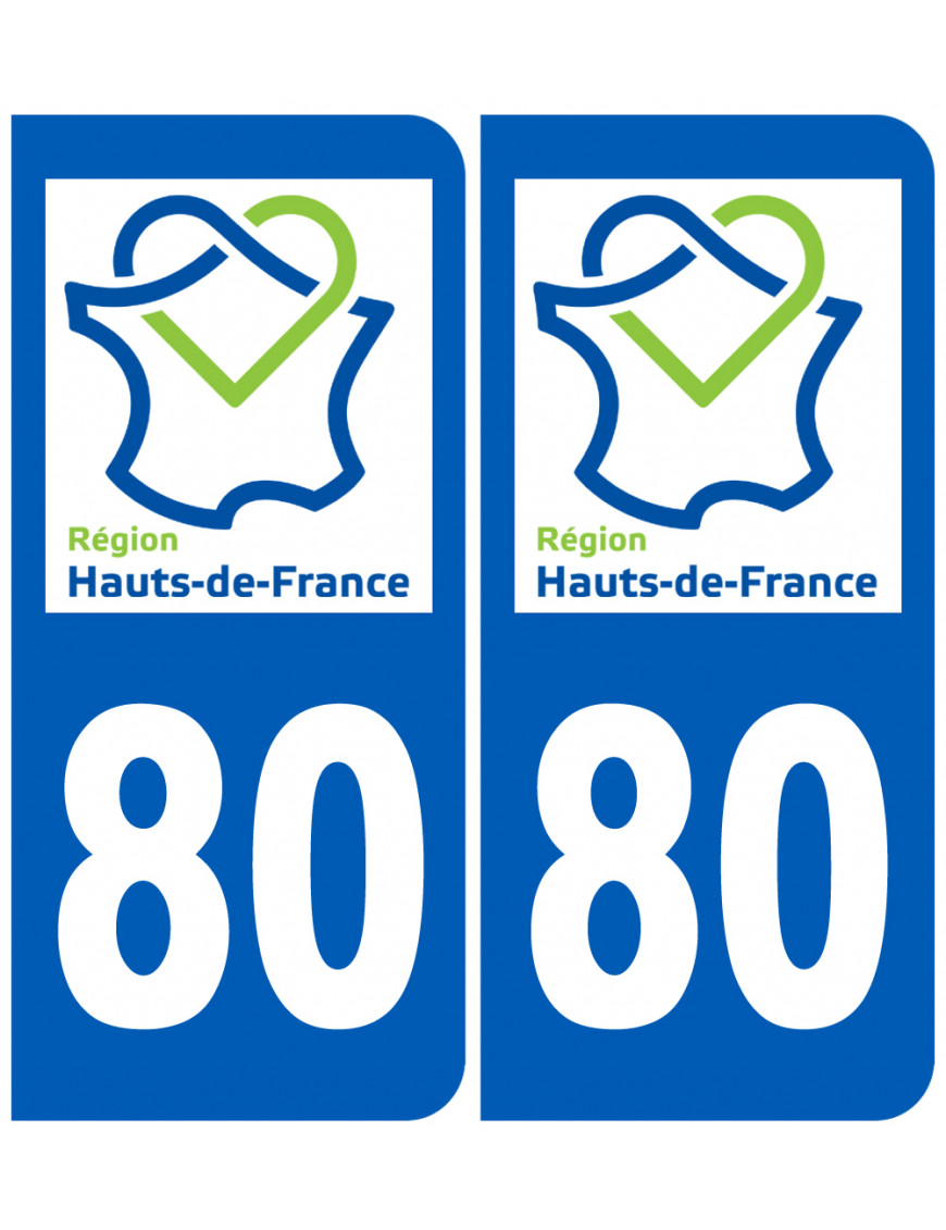 immatriculation 80 (région) - Sticker/autocollant immatriculation 80 (région) - Sticker/autocollant