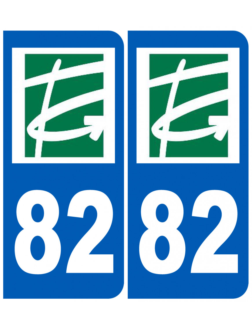 immatriculation 82 (Tarn-et-Garonne) - Sticker/autocollant immatriculation 82 (Tarn-et-Garonne) - Sticker/autocollant