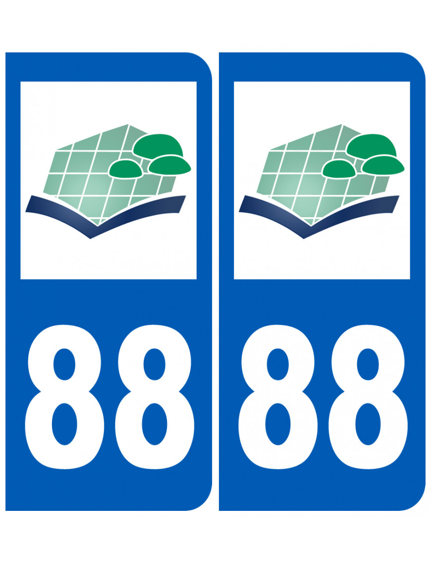 immatriculation 88 (Vosges) - Sticker/autocollant immatriculation 88 (Vosges) - Sticker/autocollant