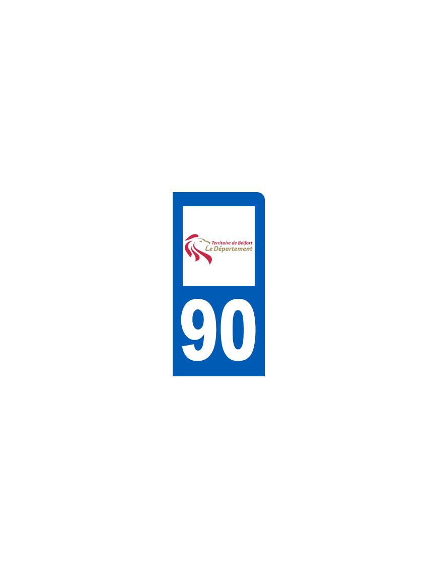 immatriculation motard 90 Territoire de Belfort - Sticker/autocollant immatriculation motard 90 Territoire de Belfort - Sticker/autocollant