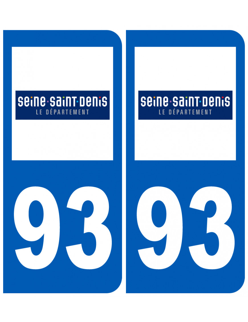 immatriculation 93 (Seine-Saint-Denis) - Sticker/autocollant immatriculation 93 (Seine-Saint-Denis) - Sticker/autocollant