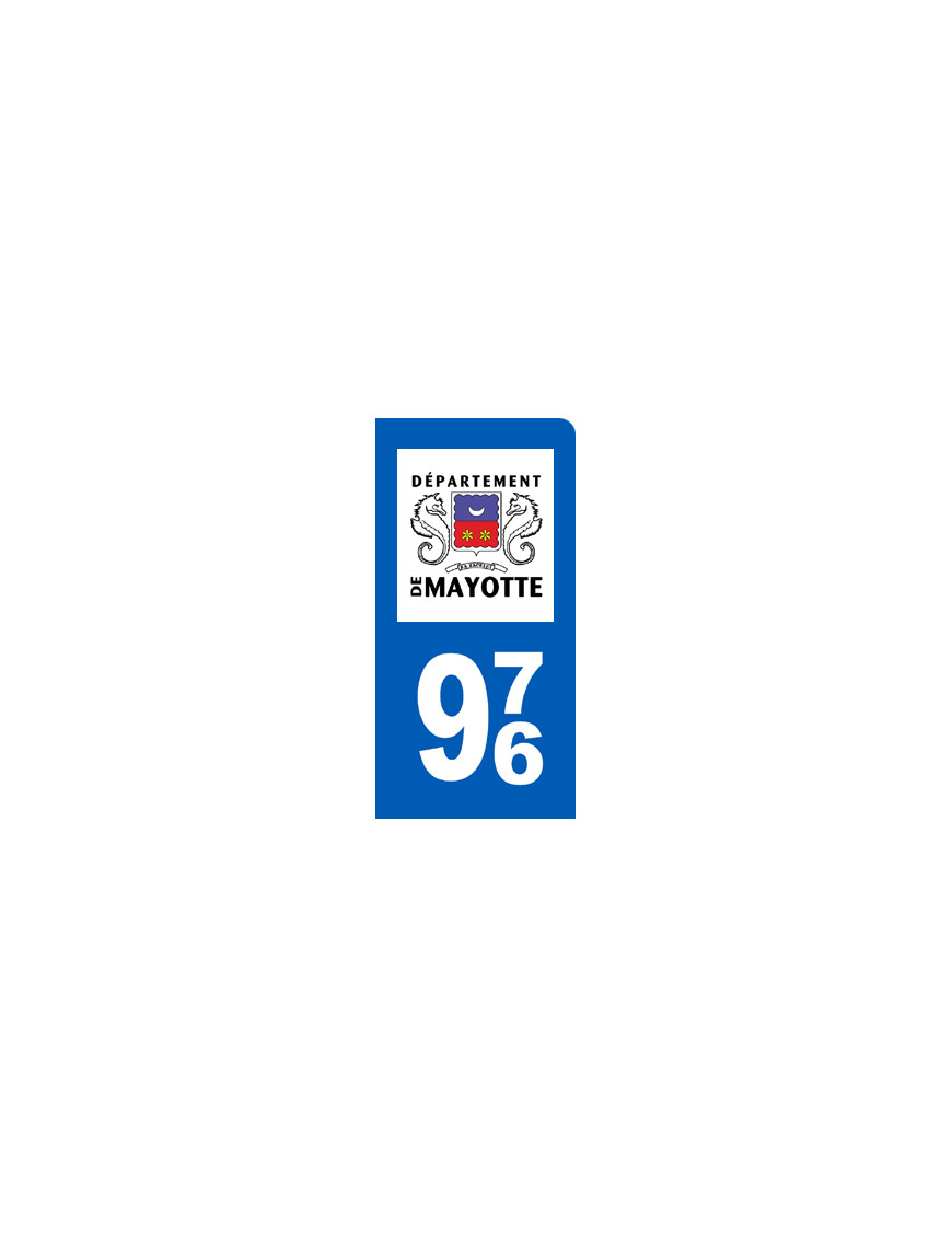 immatriculation motard 976 Mayotte - Sticker/autocollant