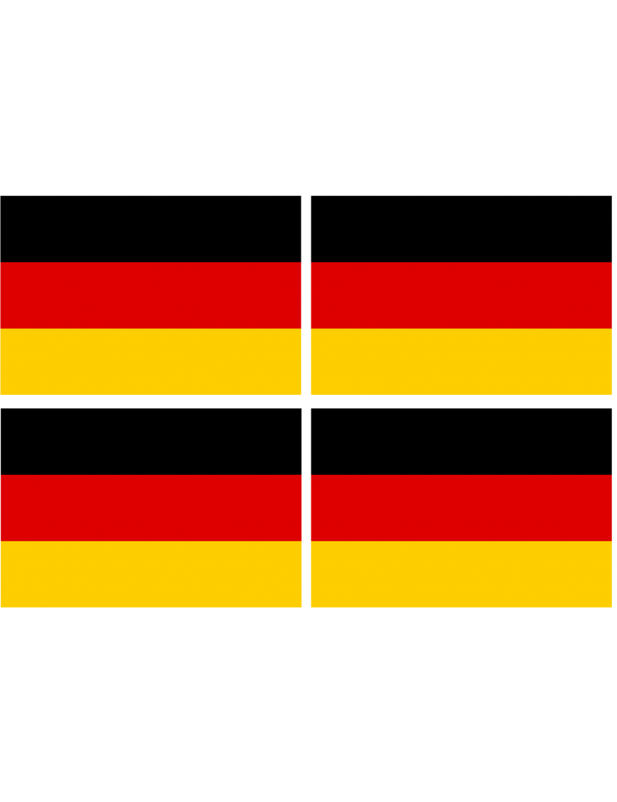 drapeau Allemagne - 4fois 9.5X6.3 cm - Sticker/autocollant drapeau Allemagne - 4fois 9.5X6.3 cm - Sticker/autocollant