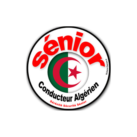 conducteur Sénior Algérien - 15cm - Sticker/autocollant conducteur Sénior Algérien - 15cm - Sticker/autocollant