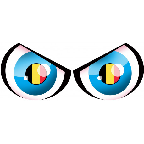 Paire d'yeux Belge - 14x5.5cm - Sticker/autocollant Paire d'yeux Belge - 14x5.5cm - Sticker/autocollant