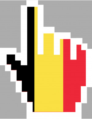 Curseur main belge - 15x11.5cm - Sticker/autocollant
