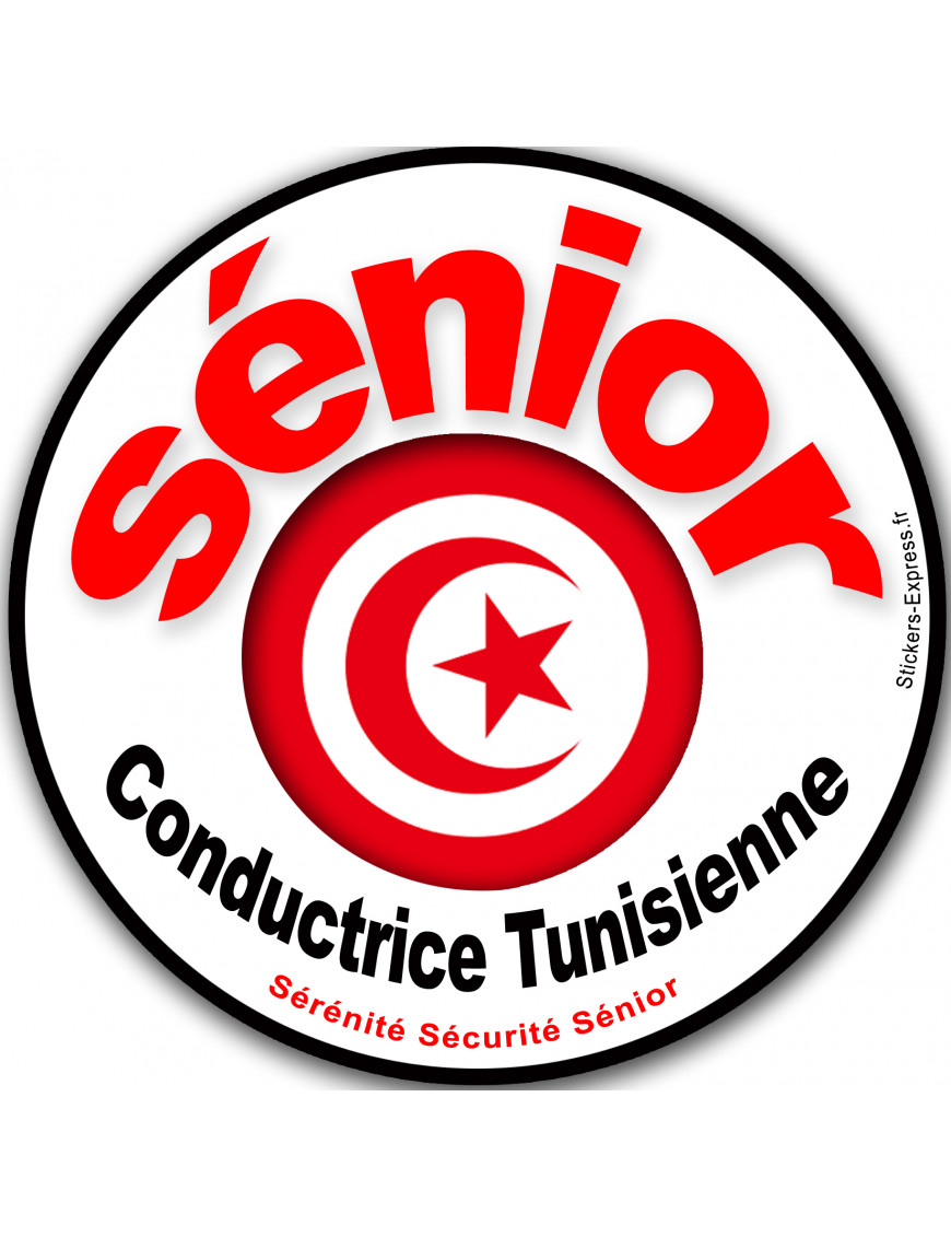 Conductrice Sénior Tunisienne - 15x15cm - Sticker/autocollant Conductrice Sénior Tunisienne - 15x15cm - Sticker/autocollant