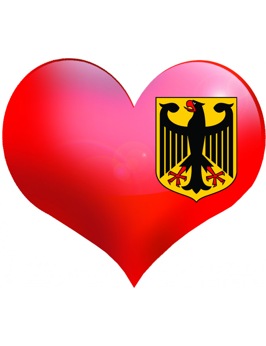 Coeur Allemagne - 11.5x10cm - Sticker/autocollant Coeur Allemagne - 11.5x10cm - Sticker/autocollant