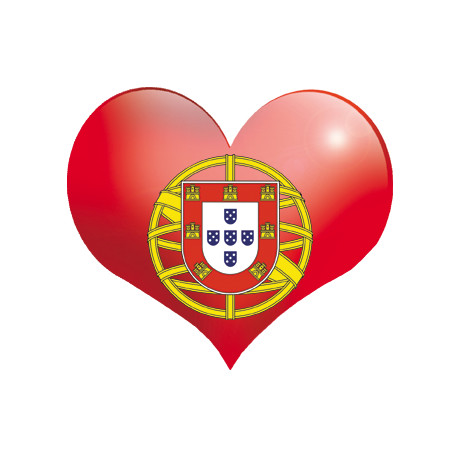 Coeur Portugal - 5x4.3cm - Sticker/autocollant Coeur Portugal - 5x4.3cm - Sticker/autocollant