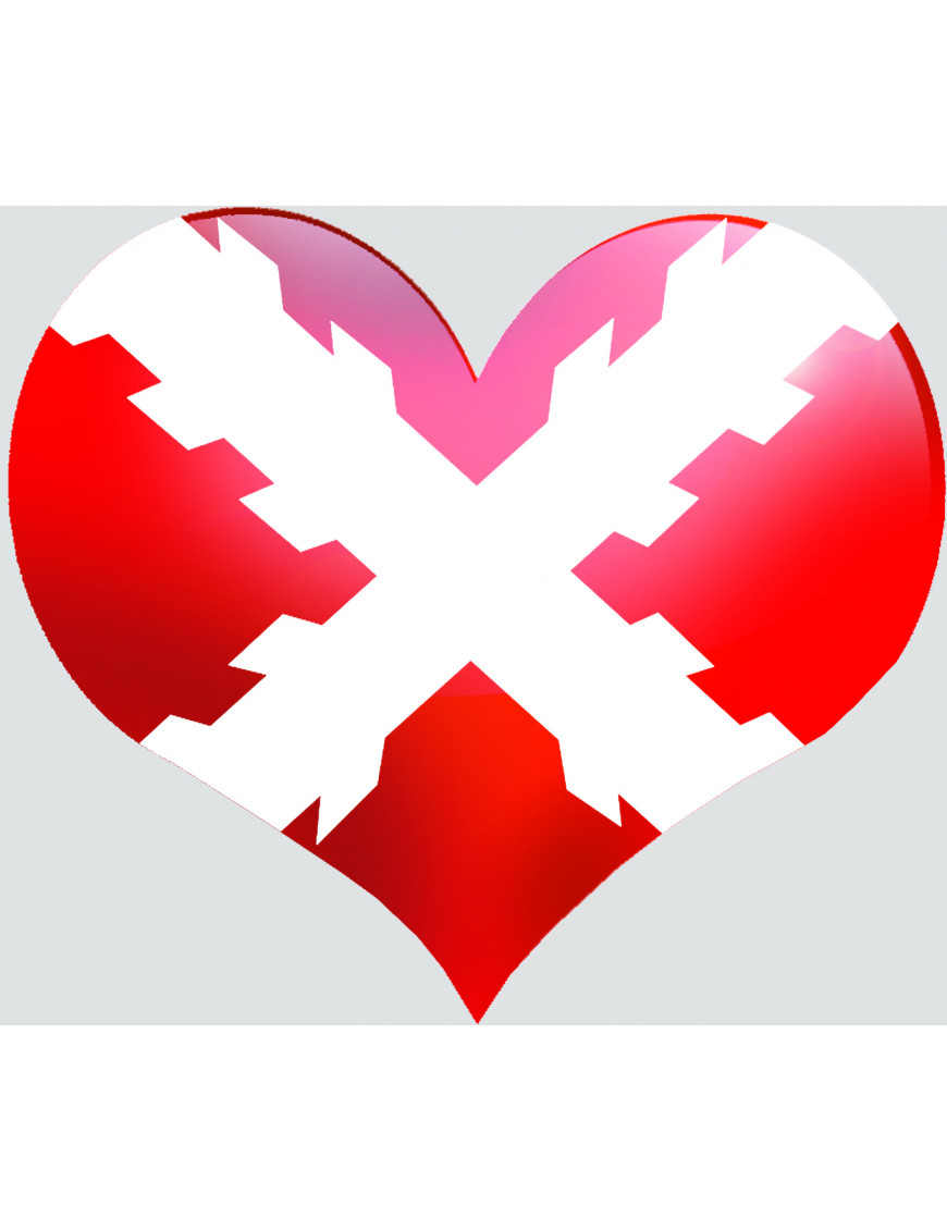 Coeur Bourgogne - 11.5x10cm - Sticker/autocollant Coeur Bourgogne - 11.5x10cm - Sticker/autocollant