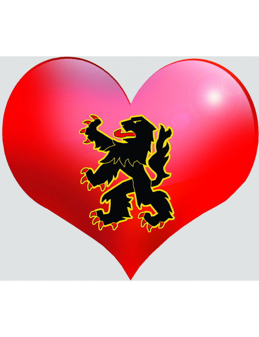 Coeur Flandre - 11.5x10cm - Sticker/autocollant Coeur Flandre - 11.5x10cm - Sticker/autocollant