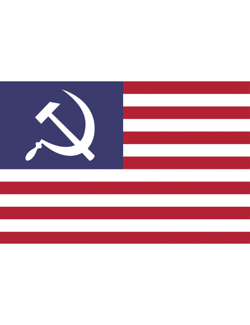 Drapeau US faucille - 15x10cm - Sticker/autocollant Drapeau US faucille - 15x10cm - Sticker/autocollant