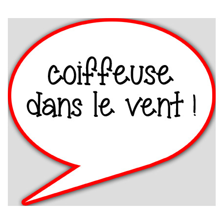 coiffeuse dans le vent - 10x9cm - sticker/autocollant coiffeuse dans le vent - 10x9cm - sticker/autocollant