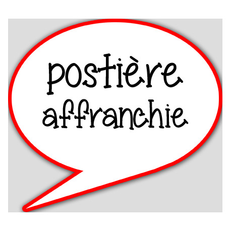 Postière affranchie - 15x13.5cm - sticker/autocollant