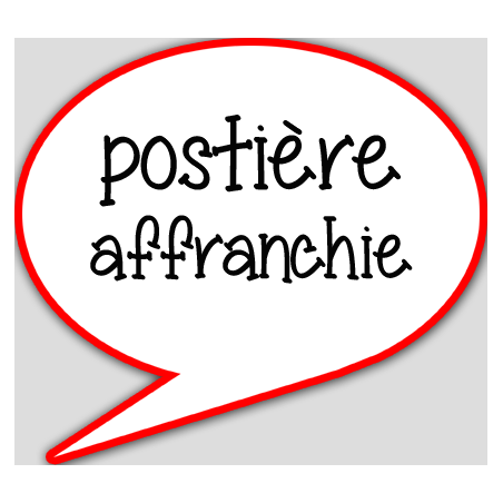 Postière affranchie - 15x13.5cm - sticker/autocollant