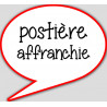 Postière affranchie - 15x13.5cm - sticker/autocollant