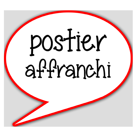 Postier affranchi - 10x9cm - sticker/autocollant