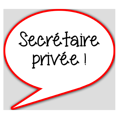 Secrétaire privée - 10x9cm - sticker/autocollant