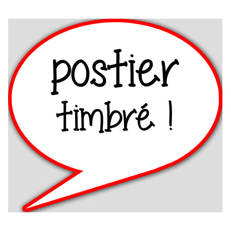 postier timbré - 10x9cm - sticker/autocollant postier timbré - 10x9cm - sticker/autocollant
