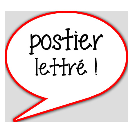 postier lettré - 15x13.5cm - sticker/autocollant postier lettré - 15x13.5cm - sticker/autocollant